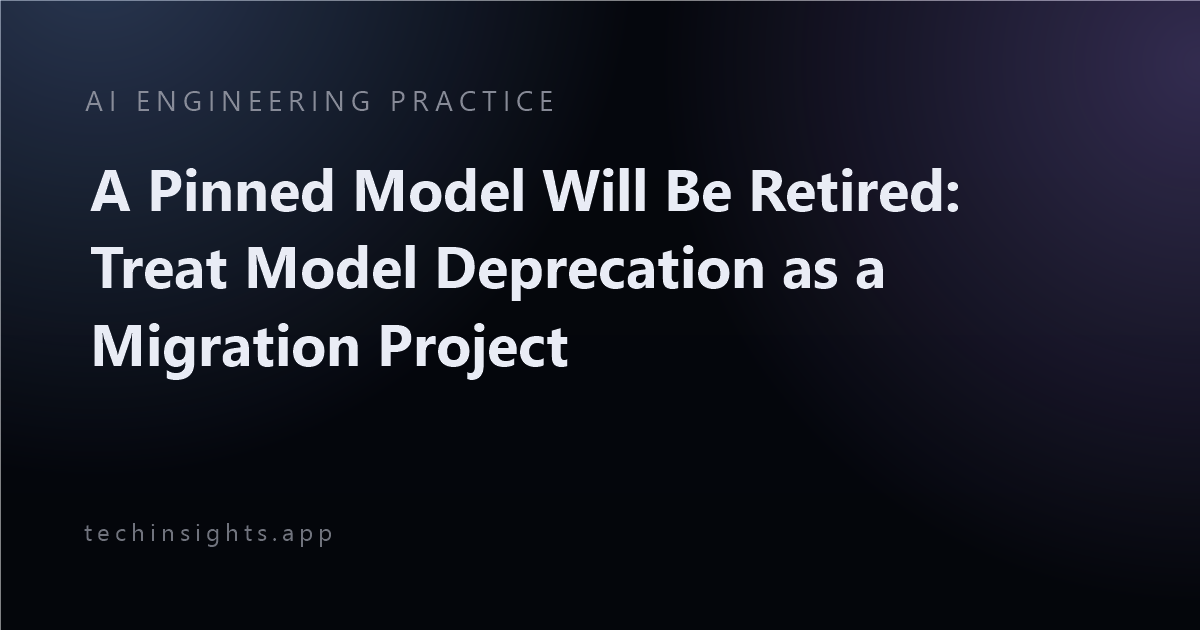A Pinned Model Will Be Retired: Treat Model Deprecation as a Migration Project