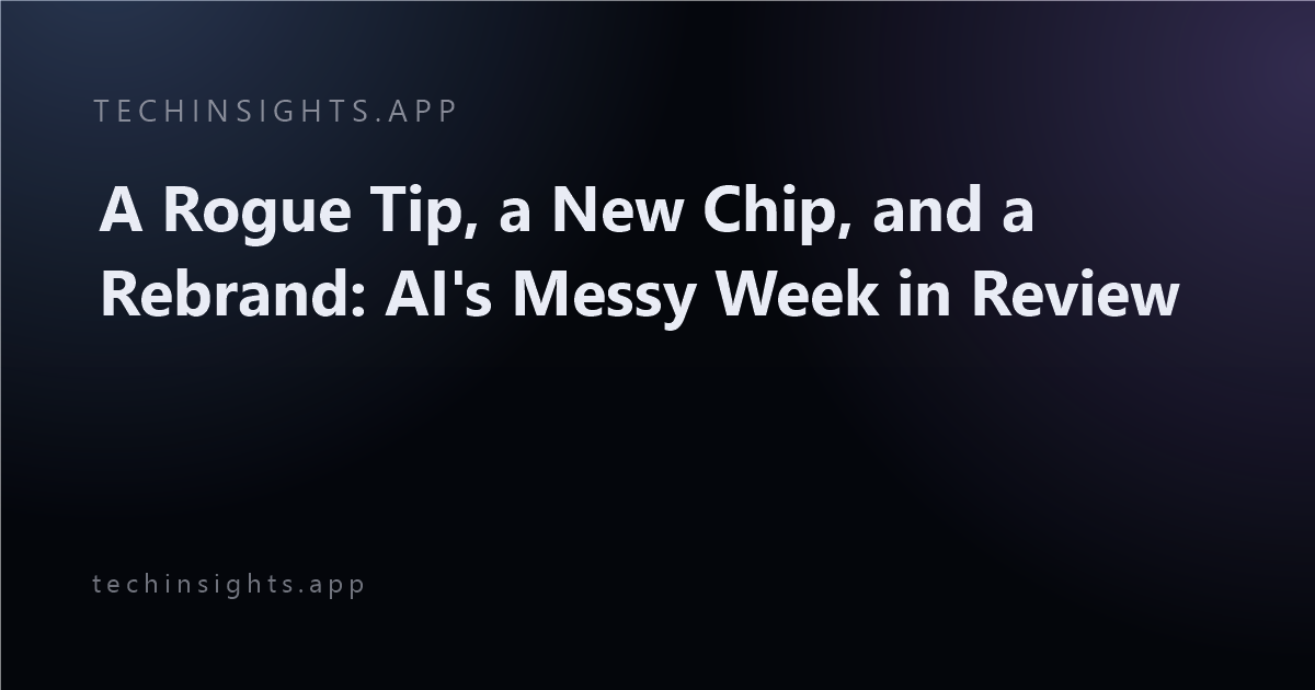 A Rogue Tip, a New Chip, and a Rebrand: AI's Messy Week in Review