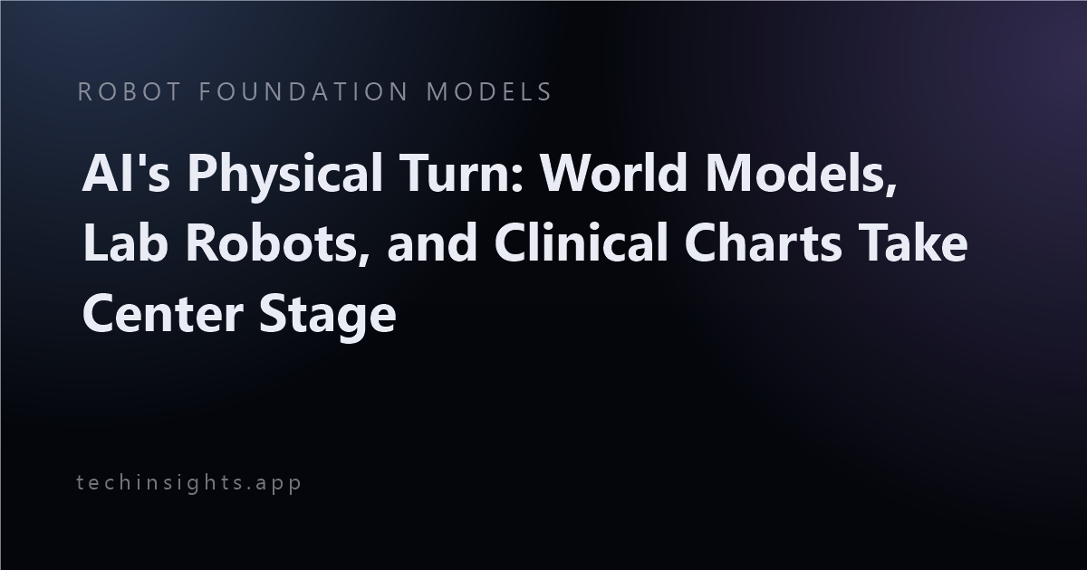 AI's Physical Turn: World Models, Lab Robots, and Clinical Charts Take Center Stage