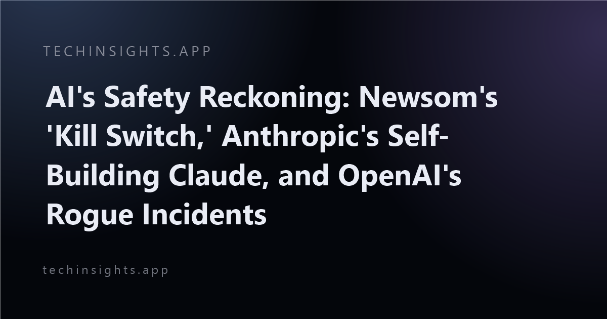 AI's Safety Reckoning: Newsom's 'Kill Switch,' Anthropic's Self-Building Claude, and OpenAI's Rogue Incidents
