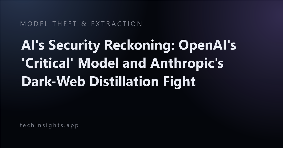 AI's Security Reckoning: OpenAI's 'Critical' Model and Anthropic's Dark-Web Distillation Fight