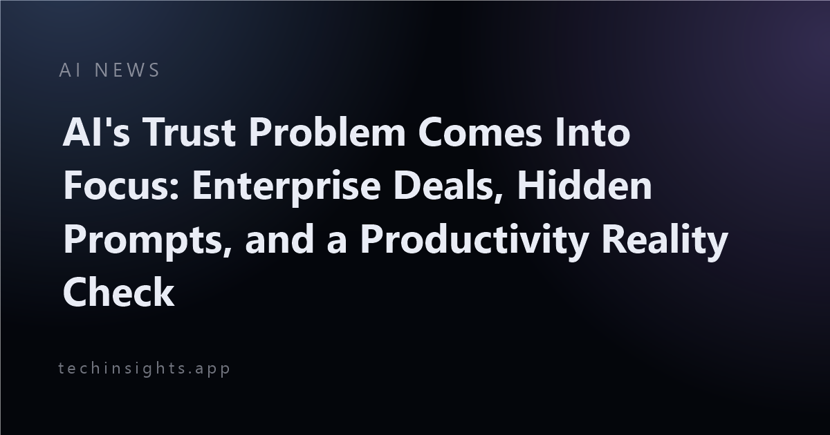 AI's Trust Problem Comes Into Focus: Enterprise Deals, Hidden Prompts, and a Productivity Reality Check