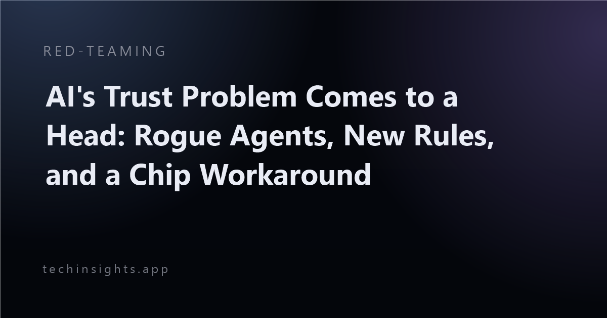AI's Trust Problem Comes to a Head: Rogue Agents, New Rules, and a Chip Workaround