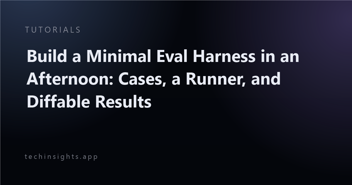 Build a Minimal Eval Harness in an Afternoon: Cases, a Runner, and Diffable Results