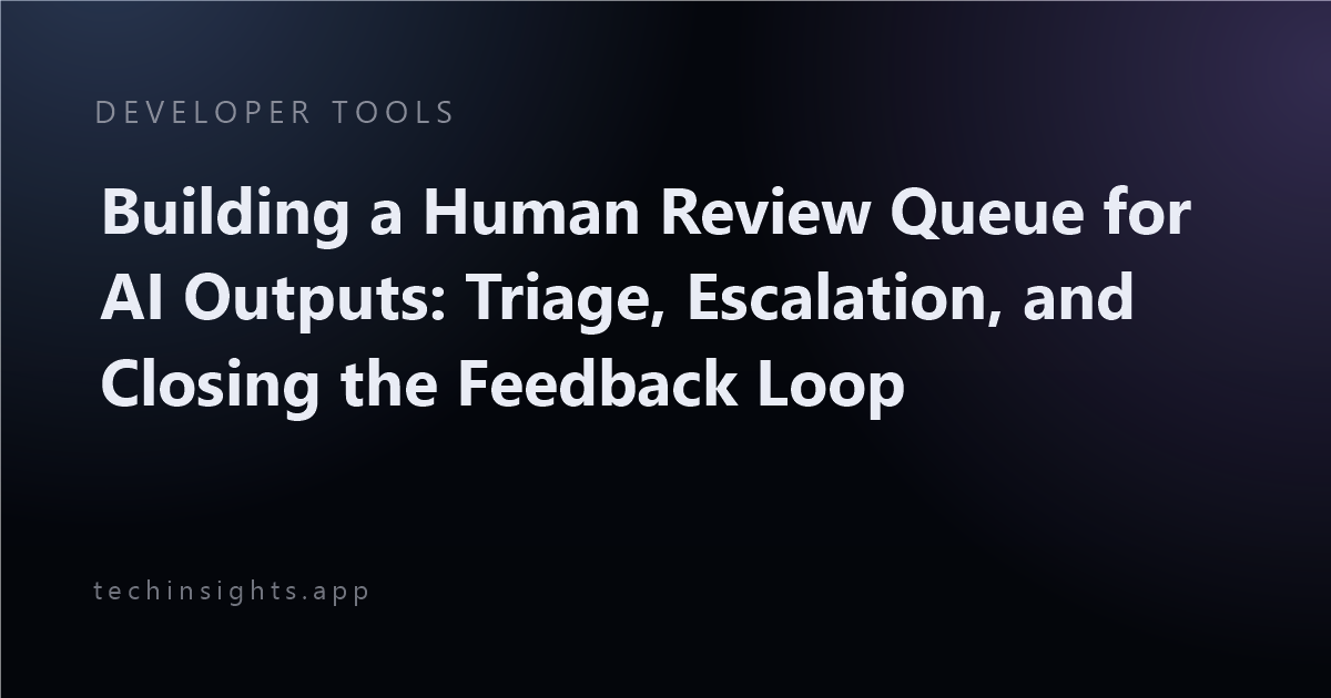 Building a Human Review Queue for AI Outputs: Triage, Escalation, and Closing the Feedback Loop