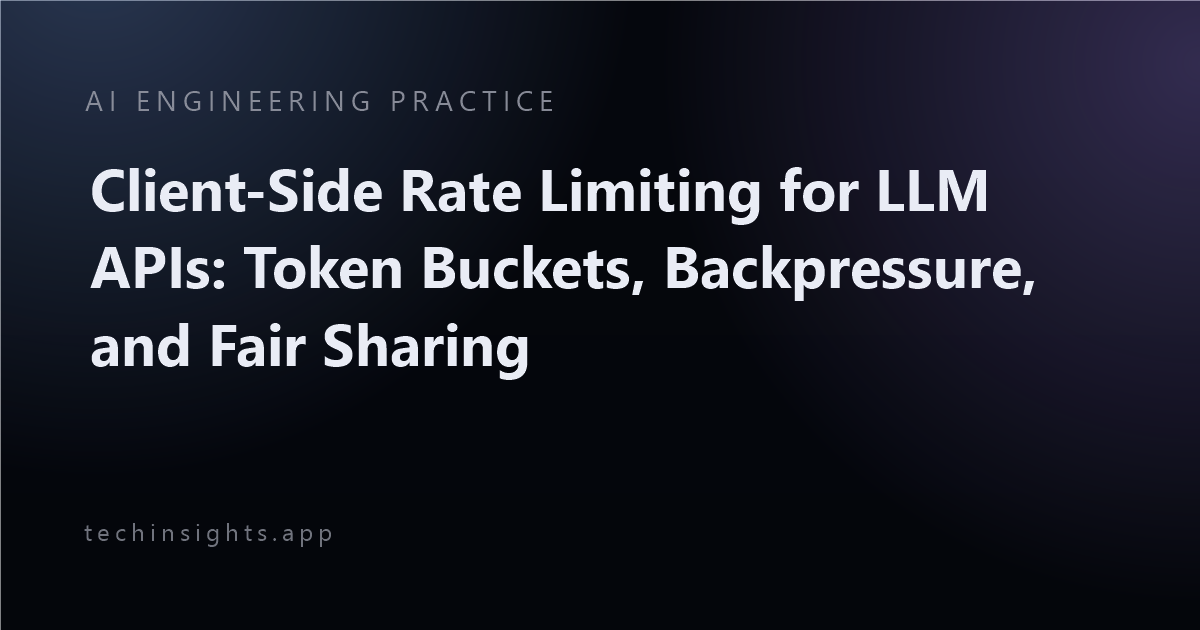 Client-Side Rate Limiting for LLM APIs: Token Buckets, Backpressure, and Fair Sharing
