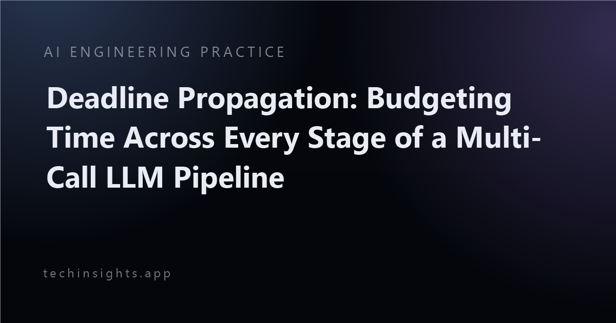 Deadline Propagation: Budgeting Time Across Every Stage of a Multi-Call LLM Pipeline
