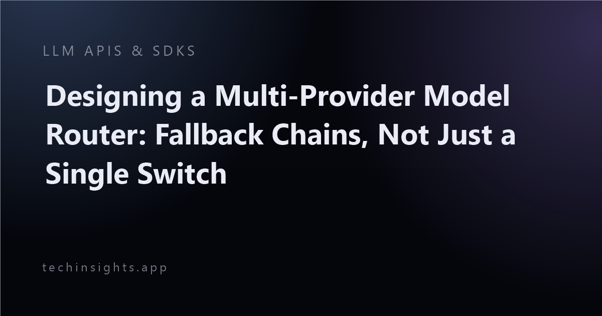 Designing a Multi-Provider Model Router: Fallback Chains, Not Just a Single Switch
