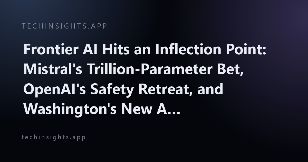 Frontier AI Hits an Inflection Point: Mistral's Trillion-Parameter Bet, OpenAI's Safety Retreat, and Washington's New AI Czar
