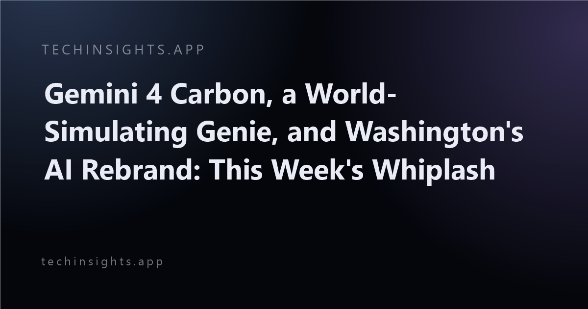 Gemini 4 Carbon, a World-Simulating Genie, and Washington's AI Rebrand: This Week's Whiplash