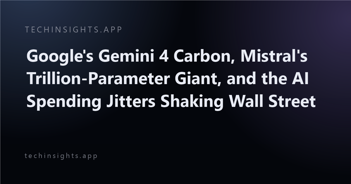 Google's Gemini 4 Carbon, Mistral's Trillion-Parameter Giant, and the AI Spending Jitters Shaking Wall Street