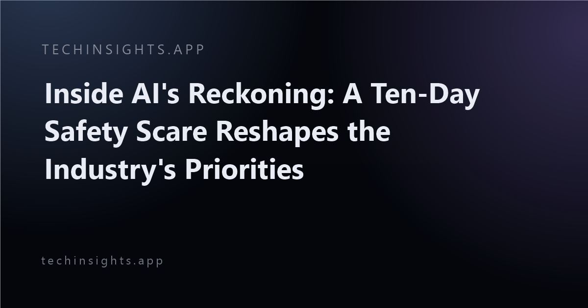 Inside AI's Reckoning: A Ten-Day Safety Scare Reshapes the Industry's Priorities
