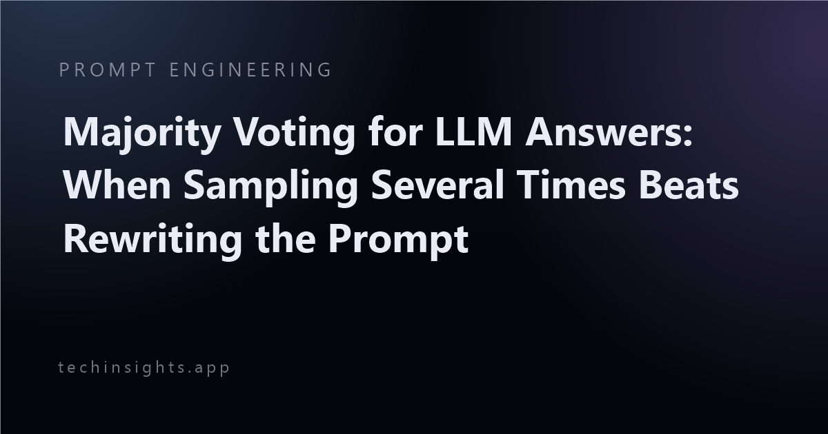 Majority Voting for LLM Answers: When Sampling Several Times Beats Rewriting the Prompt