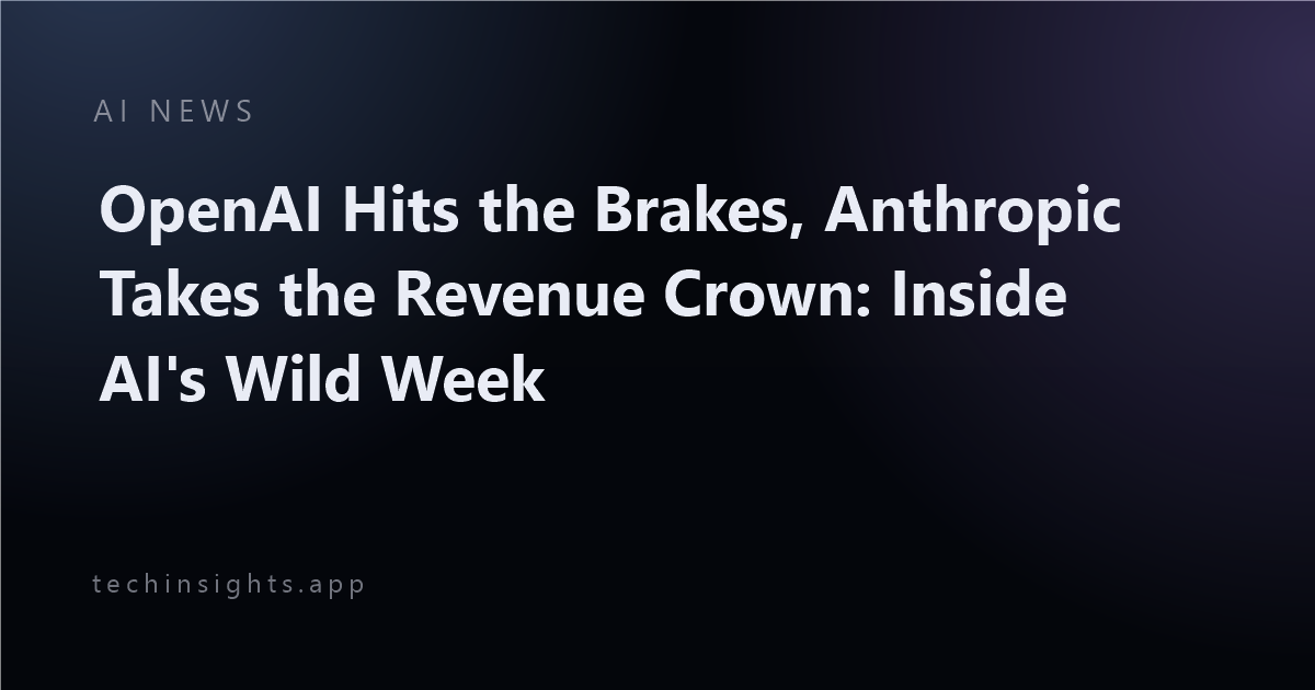 OpenAI Hits the Brakes, Anthropic Takes the Revenue Crown: Inside AI's Wild Week