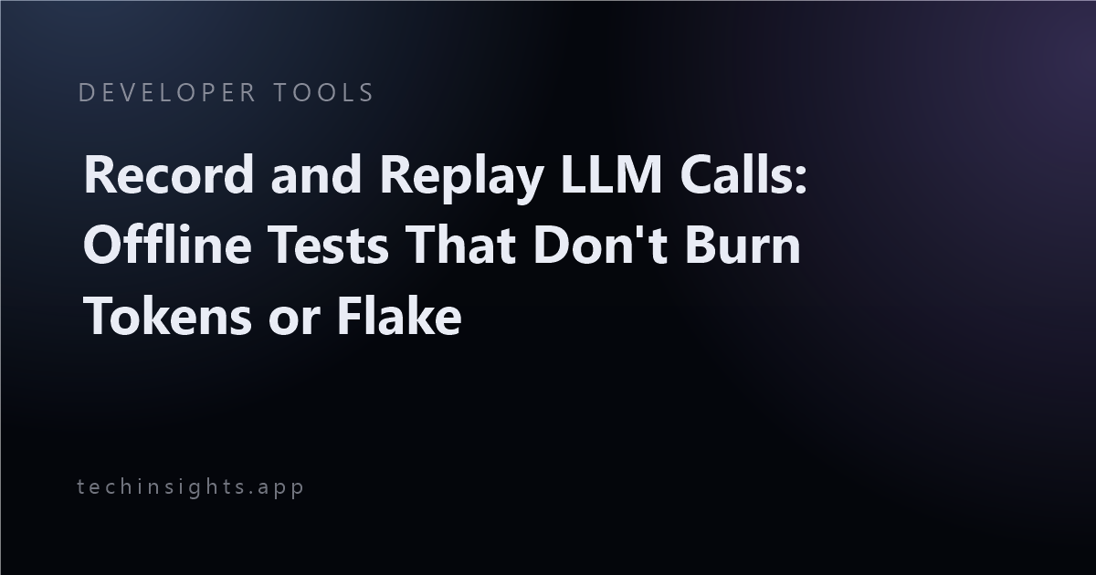Record and Replay LLM Calls: Offline Tests That Don't Burn Tokens or Flake