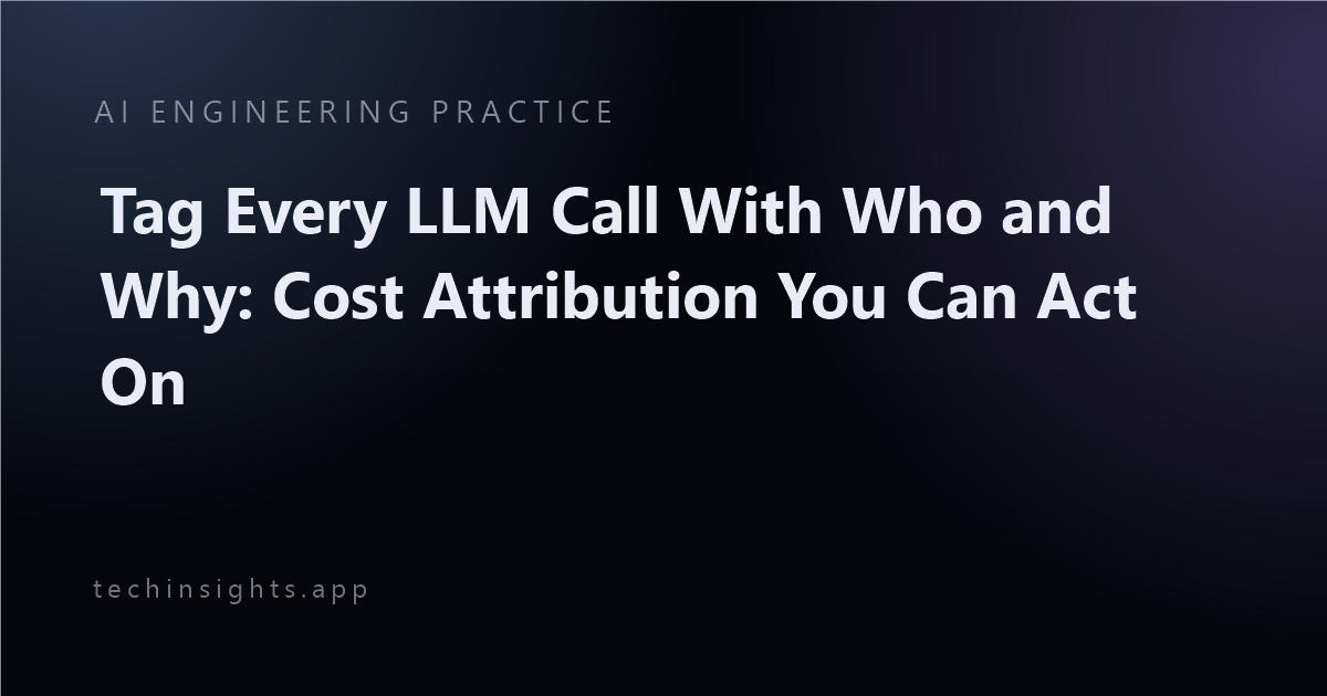 Tag Every LLM Call With Who and Why: Cost Attribution You Can Act On