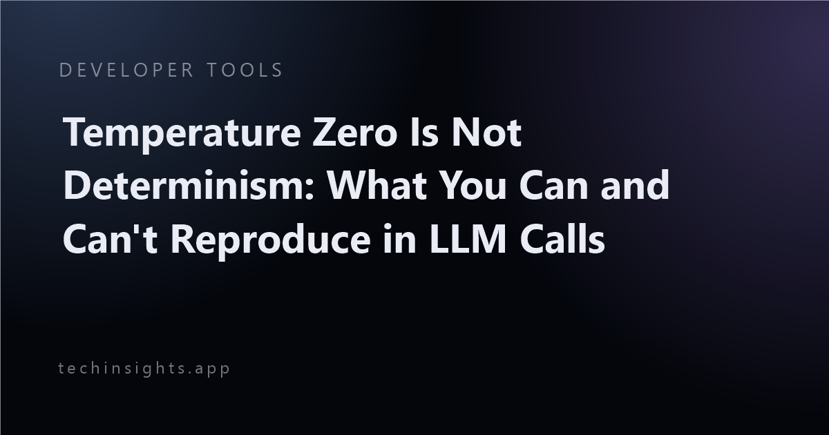 Temperature Zero Is Not Determinism: What You Can and Can't Reproduce in LLM Calls