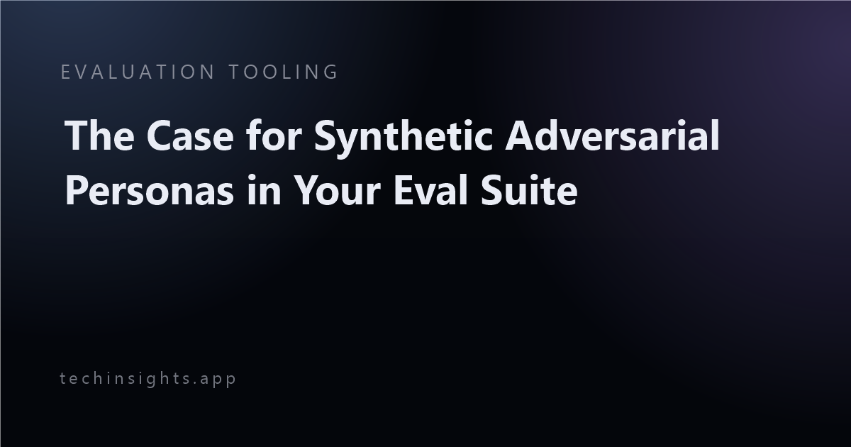 The Case for Synthetic Adversarial Personas in Your Eval Suite