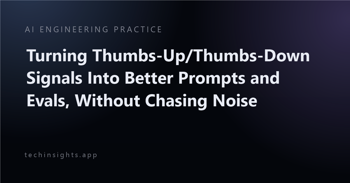 Turning Thumbs-Up/Thumbs-Down Signals Into Better Prompts and Evals, Without Chasing Noise