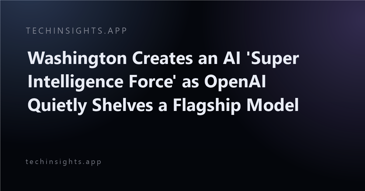 Washington Creates an AI 'Super Intelligence Force' as OpenAI Quietly Shelves a Flagship Model