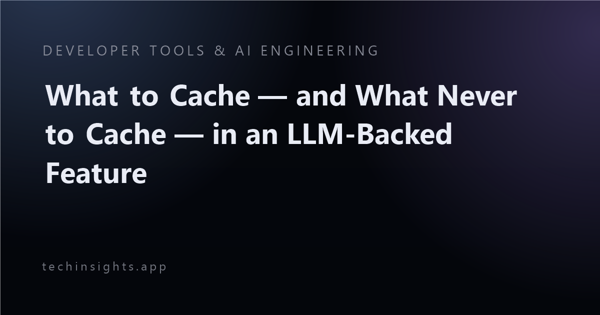 What to Cache — and What Never to Cache — in an LLM-Backed Feature