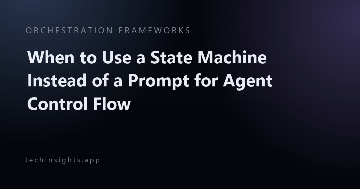 When to Use a State Machine Instead of a Prompt for Agent Control Flow