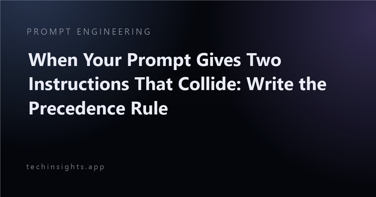 When Your Prompt Gives Two Instructions That Collide: Write the Precedence Rule