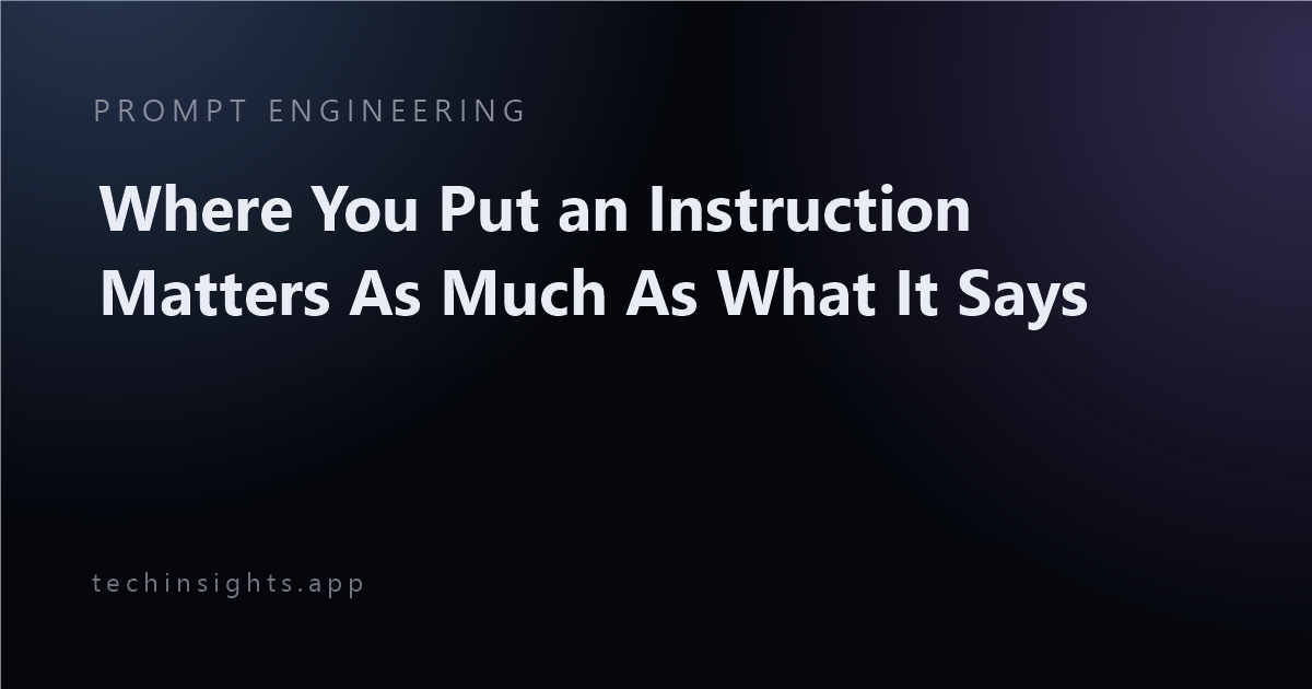 Where You Put an Instruction Matters As Much As What It Says