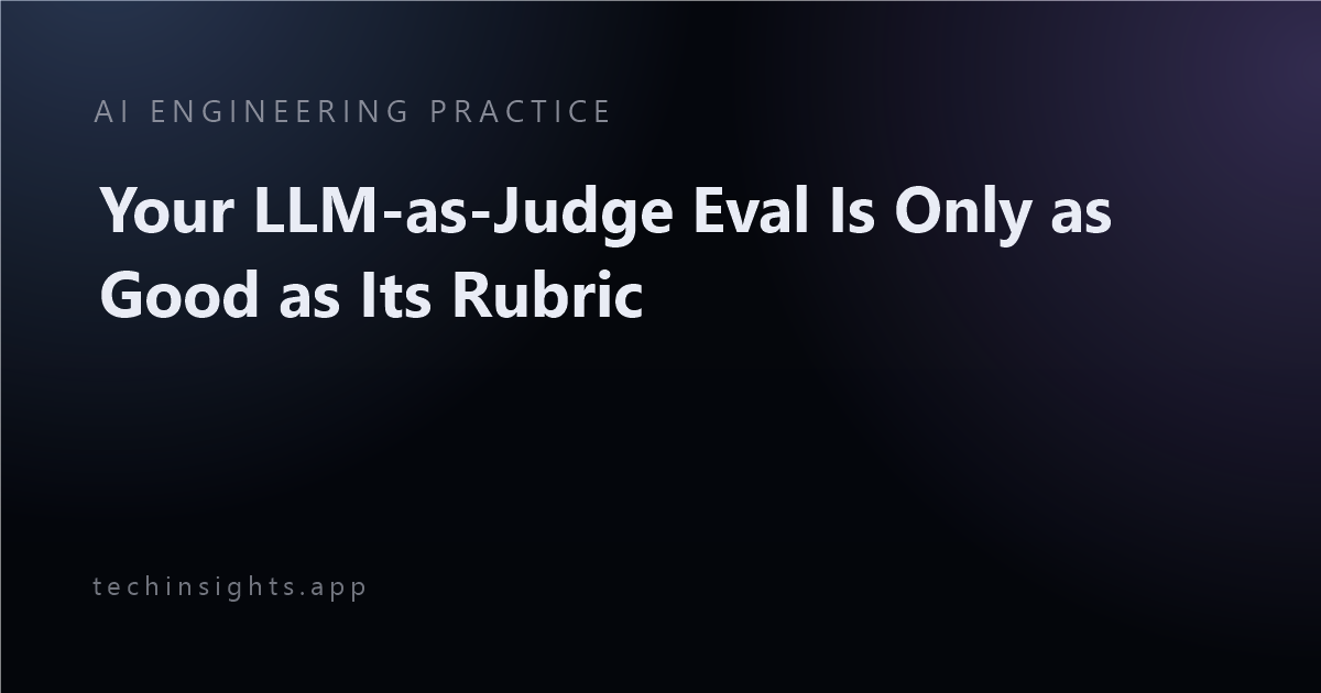 Your LLM-as-Judge Eval Is Only as Good as Its Rubric